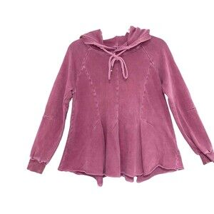 Pilcro & The Letterpress Anthropologie Flynn Hoodie Sweatshirt Top Purple XS‎